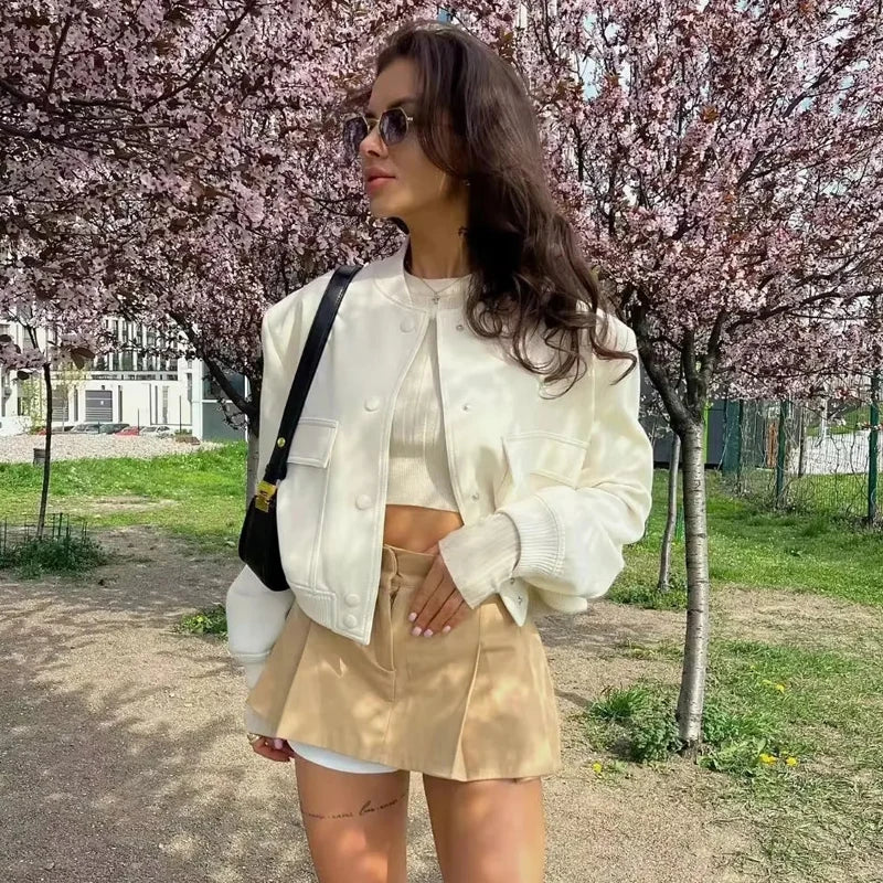 Women Cropped Bomber